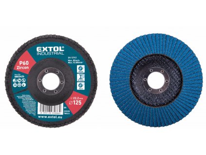 12147 kotuc lamelovy sikmy zirkon o125x22 2mm p60 extol industrial
