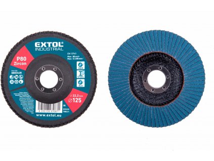 12150 kotuc lamelovy sikmy zirkon o125x22 2mm p80 extol industrial