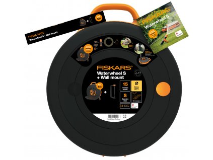 Sada bubon s hadicou S drziak na stenu FISKARS dosah 15 m 1026376