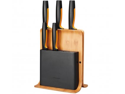 FISKARS Bambusový blok s piatimi nožmi Functional Form