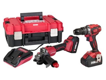 Set Worcraft XCUBE001 ShareSYS Toolbox, skrutkovač CHD-S20LiBA + uhlová brúska CAG-S20LiBS-125 mm, bezuhlíkové, 2x 4.0 Ah akumulátor, 1x nabíjačka
