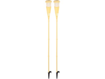 Lampa Strend Pro Garden, fakľa, solárna, hnedá, 12x LED, 12x12x167 cm, bal. 2 ks