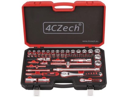 4CZECH 1/4" + 1/2" 59-dielna sada náradia 4-32mm + 2 račne 72 zubov