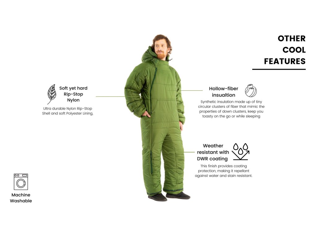 Selk'bag Original 6g Wearable Sleeping Bag Green Pasture x Large