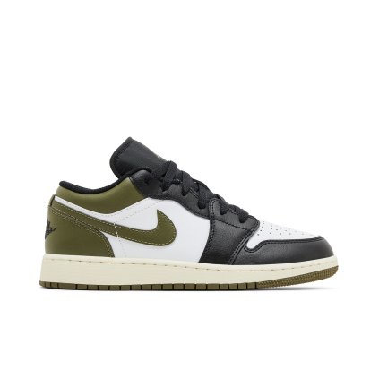 Air Jordan 1 Low GS 'Black Toe Medium Olive'