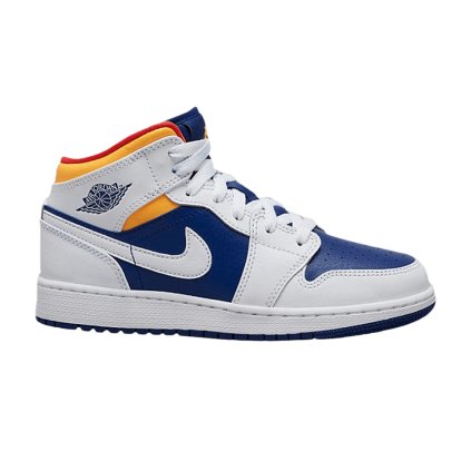 Air Jordan 1 Mid GS 'White Deep Royal Blue'