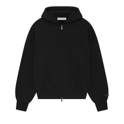 Fear of God Essentials Classic Full Zip-Up Hoodie 'Jet Black'