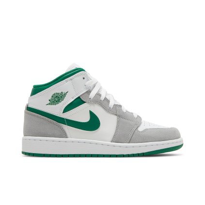 Air Jordan 1 Mid SE GS 'Grey Pine Green'
