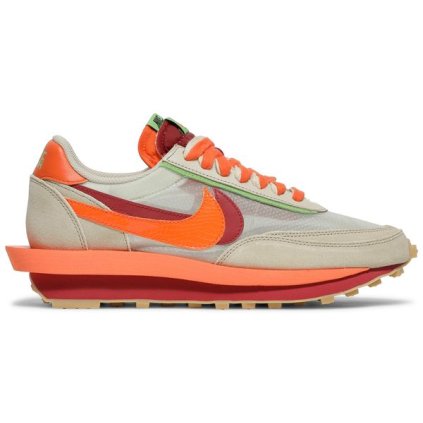 sacai x Clot x Nike LDWaffle 'Net Orange Blaze'