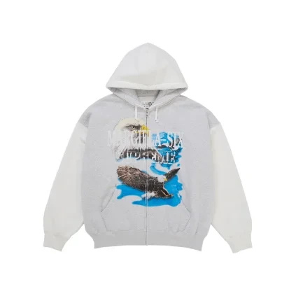 Supreme MM6 Maison Margiela Eagle Zip Up Hooded Sweatshirt White Product