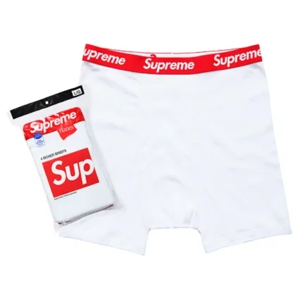 Supreme Hanes Boxer Briefs White