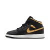 Air Jordan 1 Mid GS 'Black Metallic Gold'