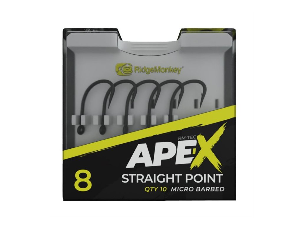 RidgeMonkey háčky Ape-X Straight Point Barbed #6 /10ks
