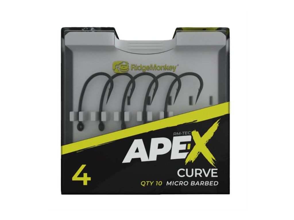 RidgeMonkey háčky Ape-X Curve Barbed #8 10ks