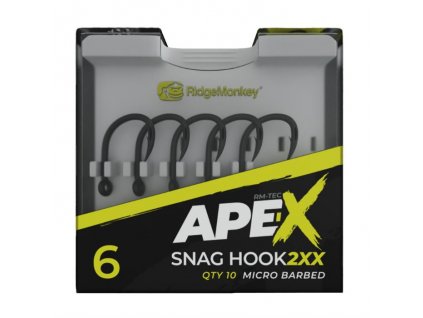 RidgeMonkey háčkyk Ape-X Snag Hook 2XX Barbed #4 /10ks