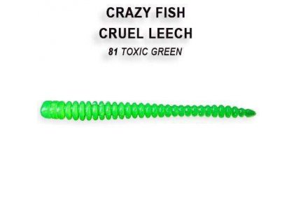 Gumová nástraha Cruel Leech 5,5cm barva 81 Toxic Green