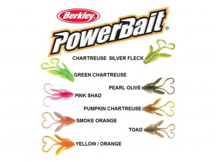 Gumová nástraha Powerbait Nymph Chartreuse Silver Fleck