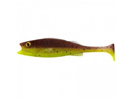 Gumová nástraha Lmab Kofi Perch Shad 7cm Green Pumpkin Chartreuse