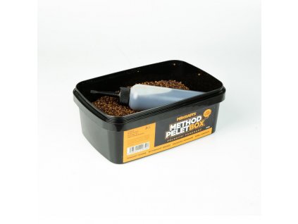 Mikbaits Method pelet box 400g + 120ml Activator Půlnoční pomeranč