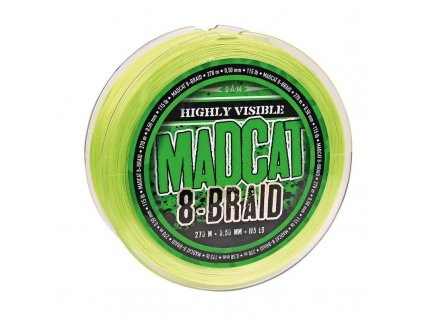 Pletená šňůra MadCat 8-Braid HI-VIS 0,60mm 270m 61,2kg/ Yellow