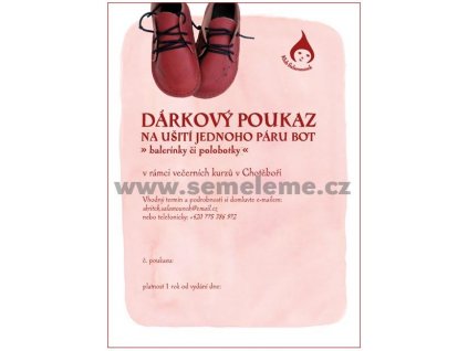dárkový poukaz boty e shop ukazka
