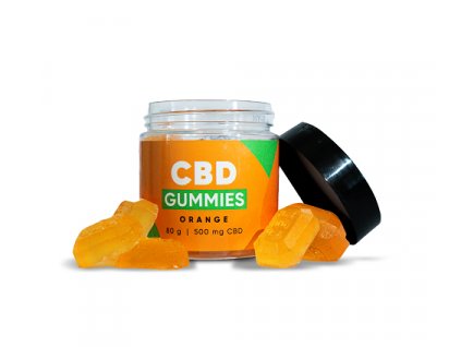 CBD Gummies pomeranc a gumici 500pix