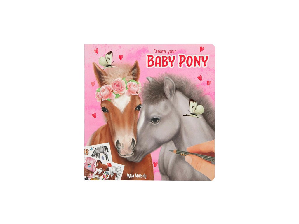 Omalovánky, kreativní sada Miss Melody Baby Pony, se samolepkami