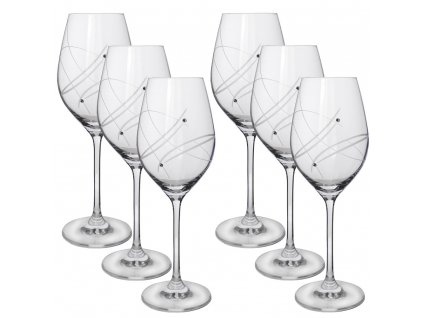 Sklenice na víno s krystaly Swarovski 360 ml - Celebration 6ks