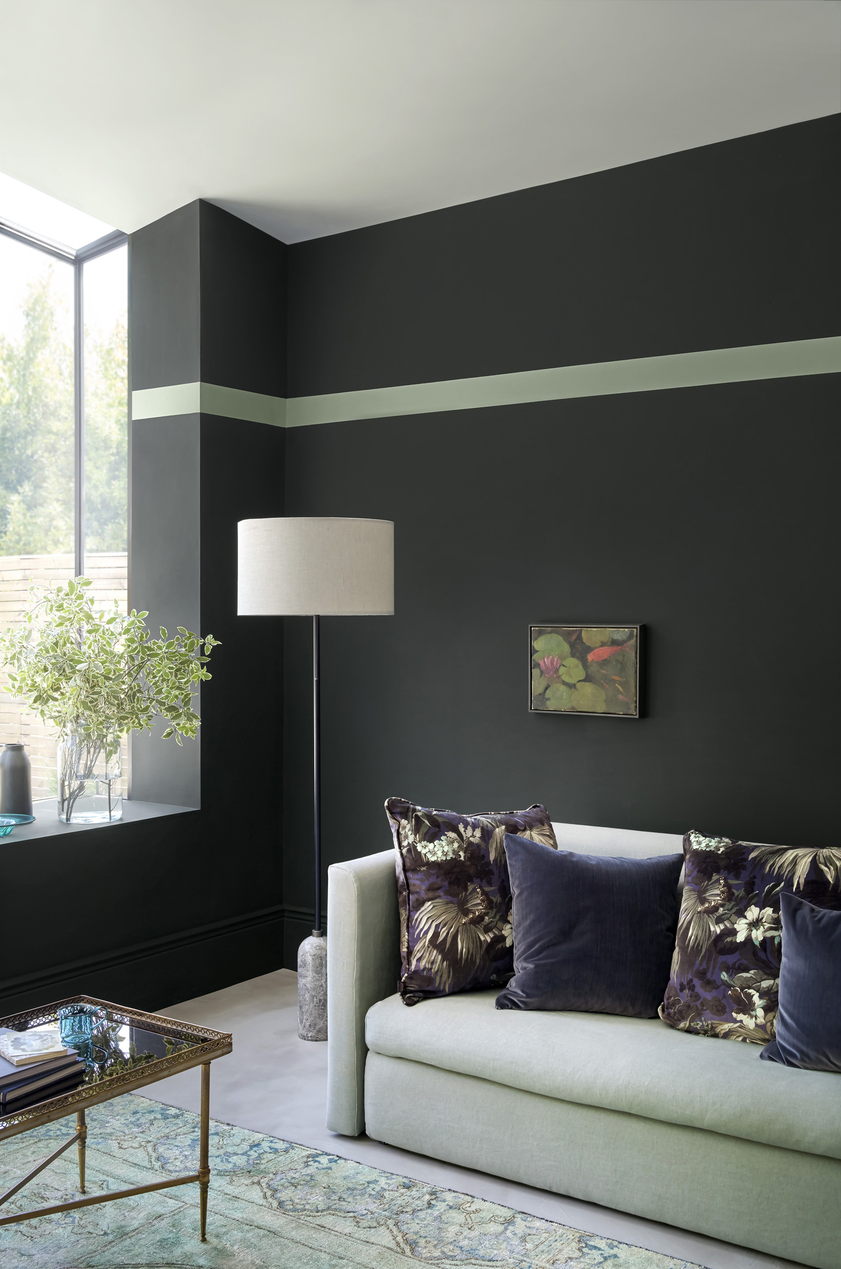 Barevná zeď v obýváku