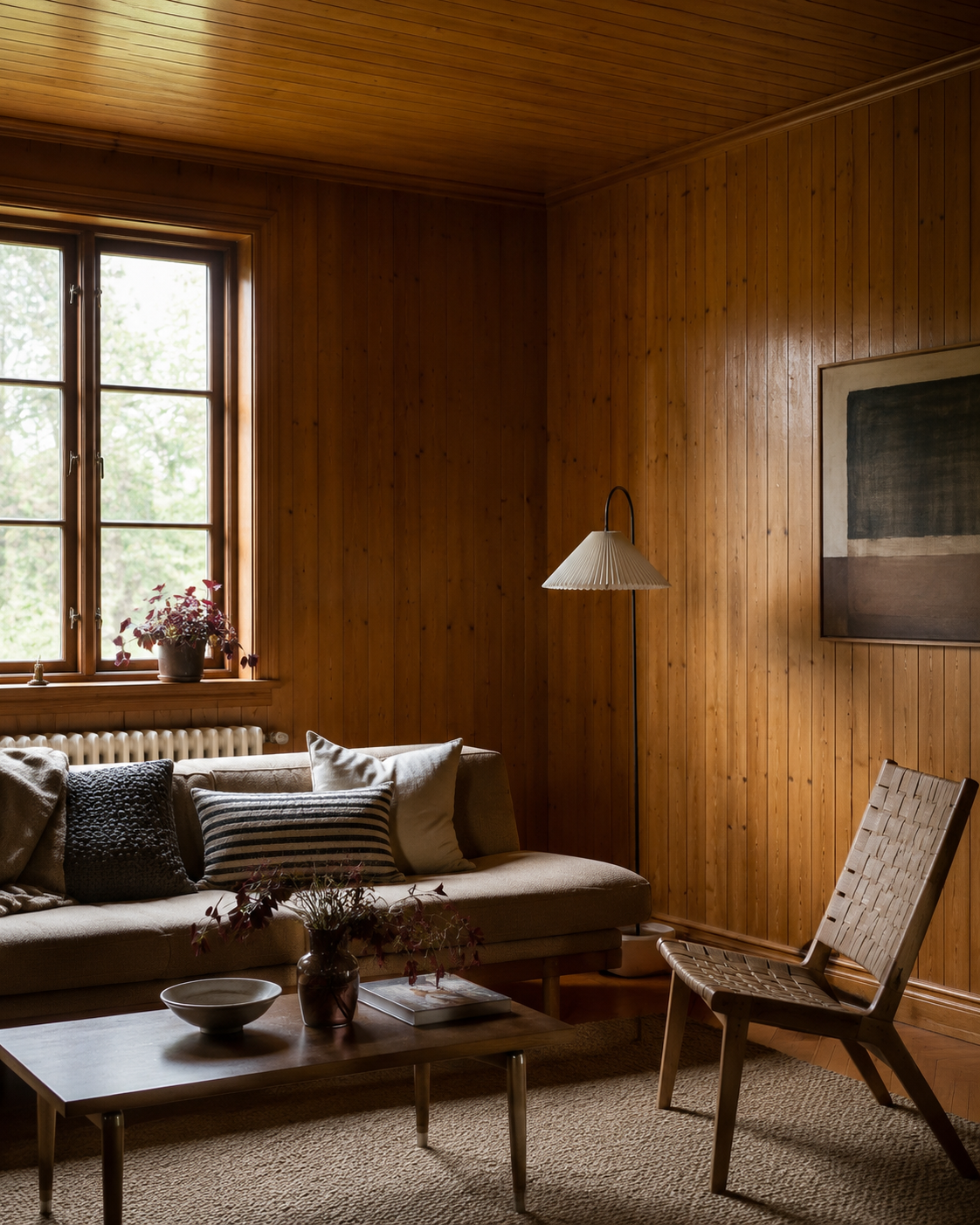 Staré palubky a dřevěné obložení před renovací
