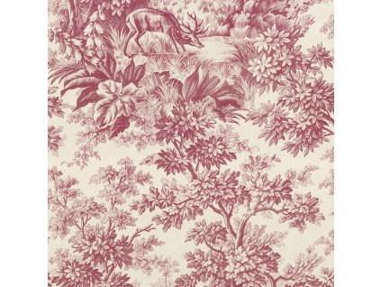 Stag Toile Burgundy