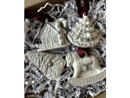 Sada vánočních ozdob silver 4 ks