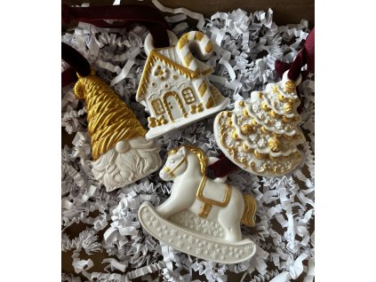 Sada vánočních ozdob gold 4 ks