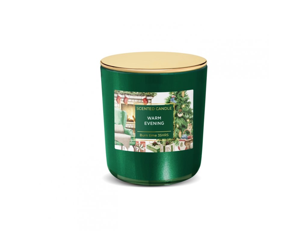 warm evening with lid 150 g vianočná vonná sviečka