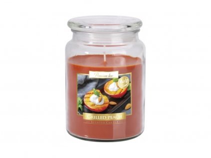Sviečka v skle s uzáverom 500g Griled peach
