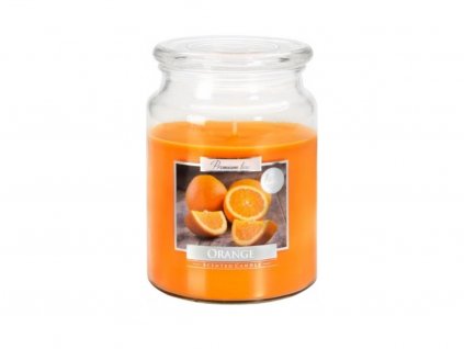 Sviečka v skle s uzáverom 500g Orange