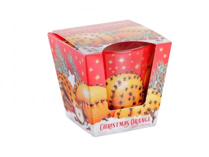 CHRISTMAS ORANGE with cloves  115g sviečka v skle Bartek