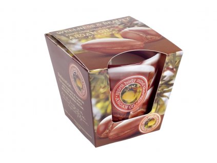 WELLNESS BEAUTY argan oil 115g sviečka v skle Bartek