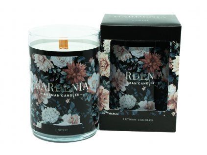 GARDENIE BIG GLASSS BLACK lilli and cotton 600g sviečka v skle ARTMAN