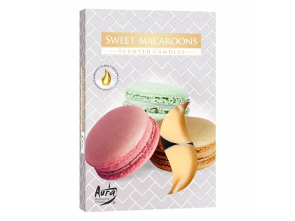 Sviečka čajová 6ks Sweet Macaroons