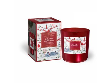 holiday happiness vianočná sviečka v skle
