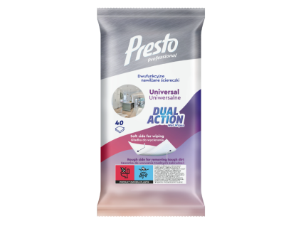 Presto Professional Dual Action Universal – vlhčené utierky (40 ks)