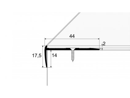 Schodovy profil 44 x 175 mm pro linoleum PVC vinyl a koberce do 2 mm