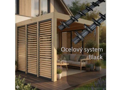 tarasowy system shutters stalowy czarny