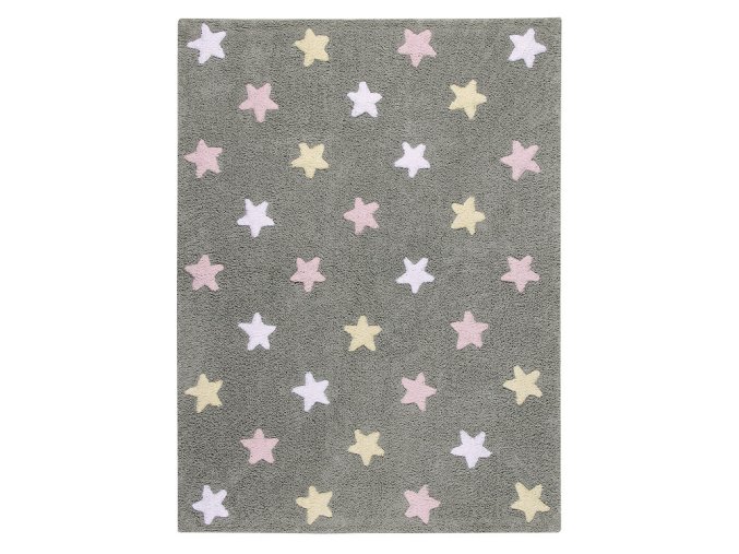 Pro zvířata: Pratelný koberec Tricolor Stars Grey-Pink