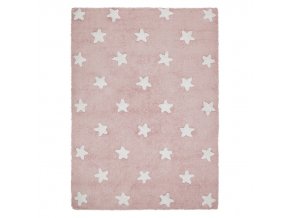 Přírodní koberec, ručně tkaný Stars Pink-White