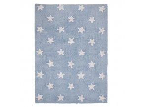 Přírodní koberec, ručně tkaný Stars Blue-White