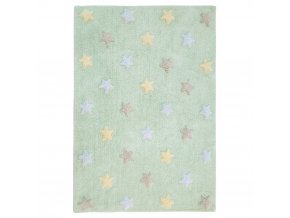 Přírodní koberec, ručně tkaný Tricolor Stars Soft Mint