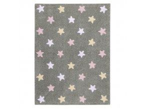 Pro zvířata: Pratelný koberec Tricolor Stars Grey-Pink