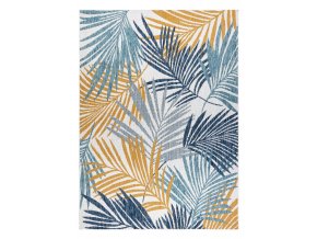 Kusový koberec Cooper Sisal Palm leaves 22258 ecru/navy – na ven i na doma